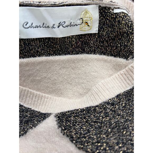 Charlie & Robin Sweater Sz XS Pullover Wool Alpaca Blend CreamBrown Winter Fall - Picture 4 of 6